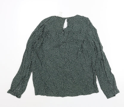 Womens UK Size 8 H&M Green Basic Blouse
