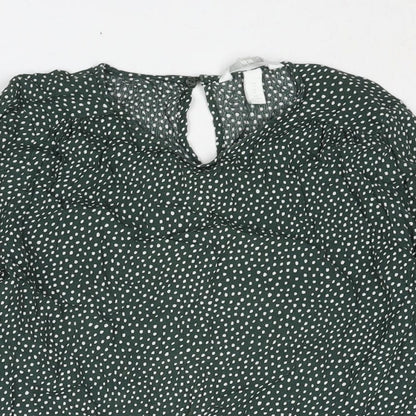 Womens UK Size 8 H&M Green Basic Blouse