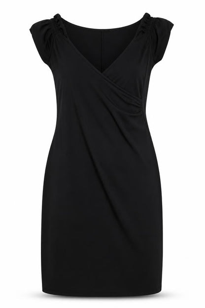 Gharani Strok Womens Black Polyester Shift Size 12 V-Neck Pullover