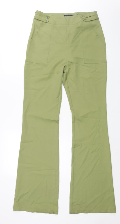 Womens UK Size 10 PRETTYLITTLETHING Regular Fit  Green Trousers