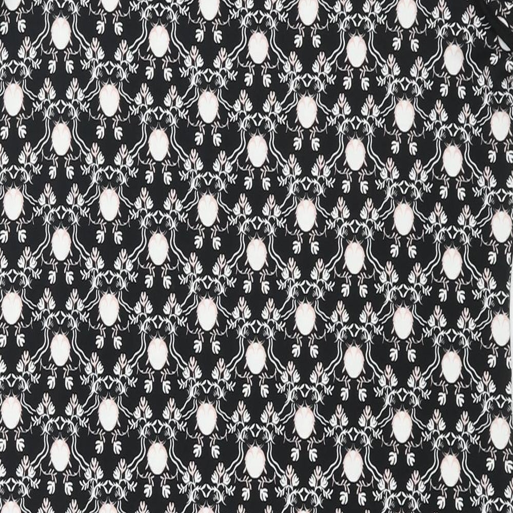 Max Studio Womens Black Geometric Polyester Sheath Size M Round Neck Pullover