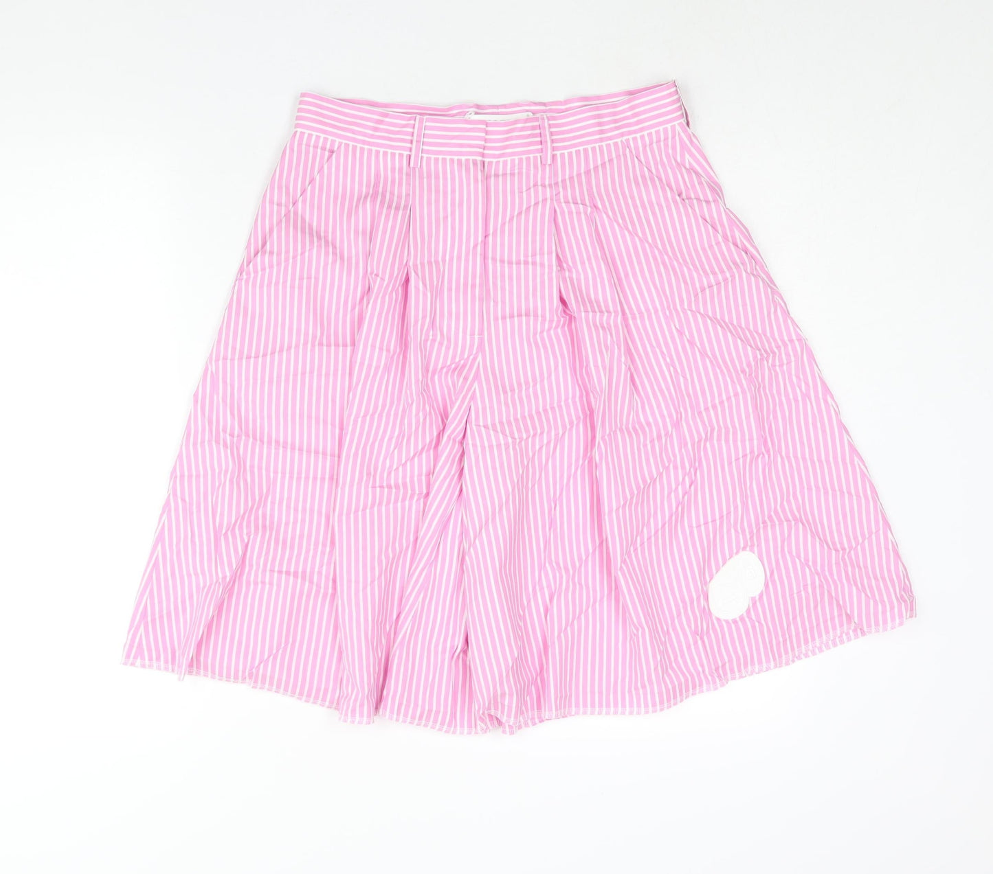 XIaoli Womens Pink Striped Cotton Bermuda Shorts Size S L11 in Regular Zip