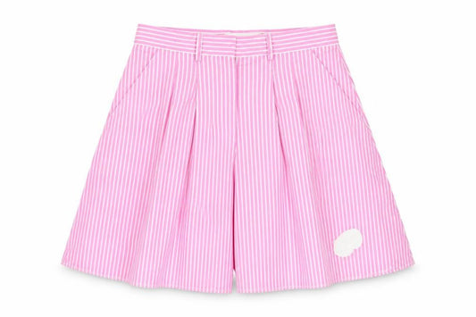 XIaoli Womens Pink Striped Cotton Bermuda Shorts Size S L11 in Regular Zip
