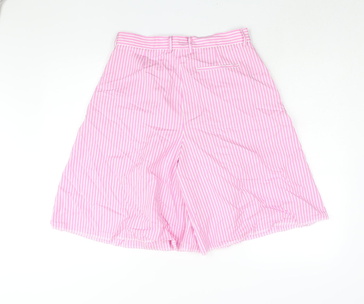 XIaoli Womens Pink Striped Cotton Bermuda Shorts Size S L11 in Regular Zip