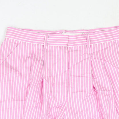 XIaoli Womens Pink Striped Cotton Bermuda Shorts Size S L11 in Regular Zip