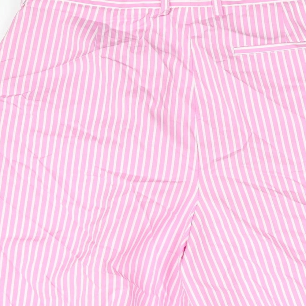 XIaoli Womens Pink Striped Cotton Bermuda Shorts Size S L11 in Regular Zip