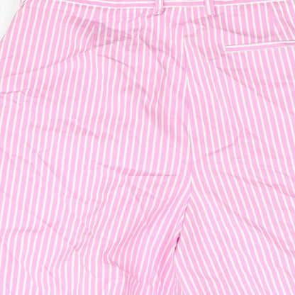 XIaoli Womens Pink Striped Cotton Bermuda Shorts Size S L11 in Regular Zip