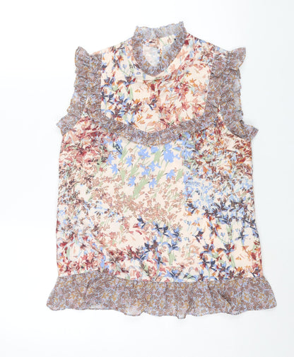 Womens UK Size 8 NEXT Multicoloured Basic Blouse