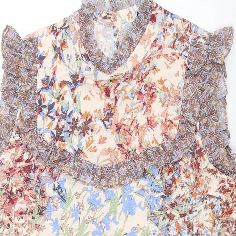 Womens UK Size 8 NEXT Multicoloured Basic Blouse