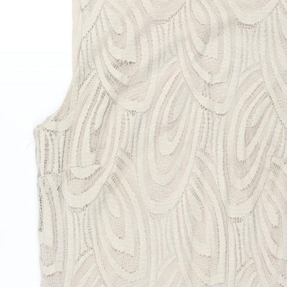 Wallis Womens Beige Polyester Shift Size 12 Round Neck Pullover