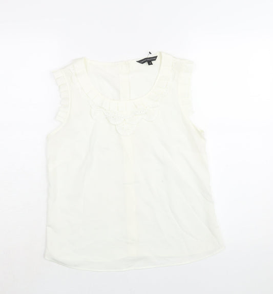 Womens UK Size 10 Limited Collection Ivory Basic Blouse