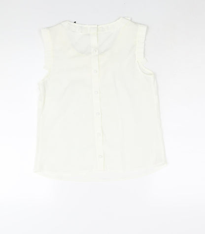 Womens UK Size 10 Limited Collection Ivory Basic Blouse