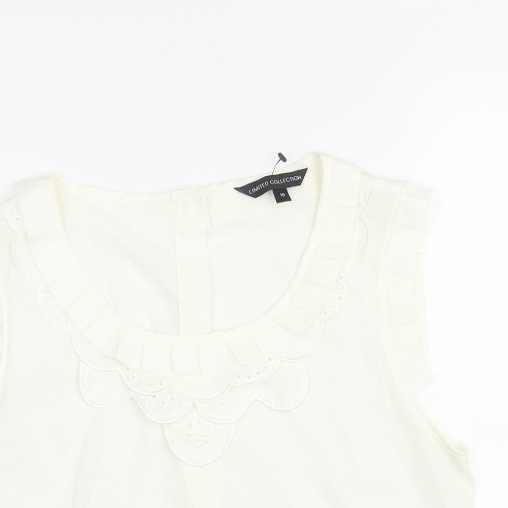 Womens UK Size 10 Limited Collection Ivory Basic Blouse