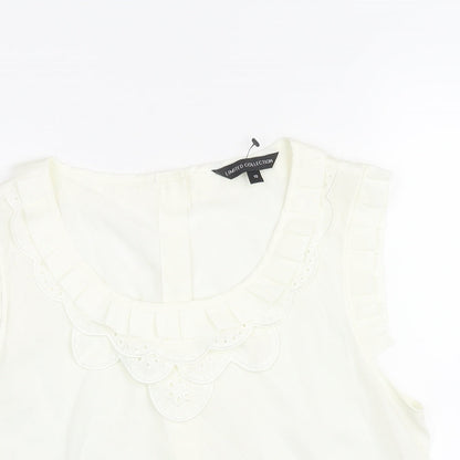 Womens UK Size 10 Limited Collection Ivory Basic Blouse