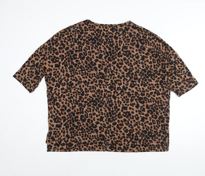 Womens UK Size L New Look Brown Basic Blouse