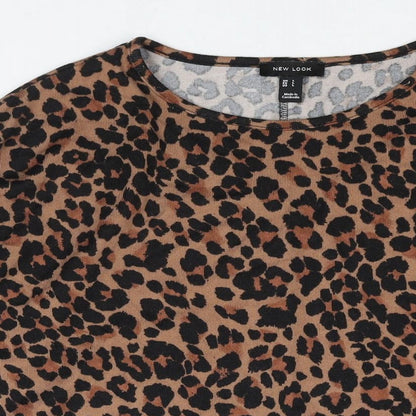 Womens UK Size L New Look Brown Basic Blouse