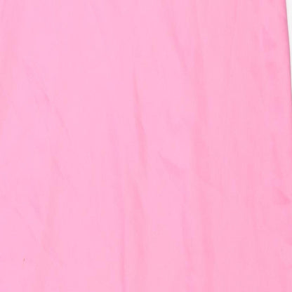 Monki Womens Pink Polyester A-Line Skirt Size 10 Zip - Front Slit