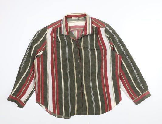 Womens UK Size 20 Christian Marcus Multicoloured Basic Button-Up