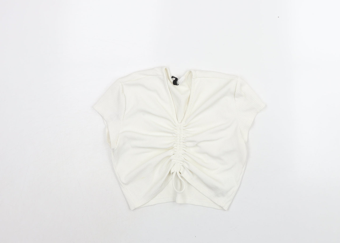 Womens UK Size M Divided by H&M Ivory Cropped Blouse