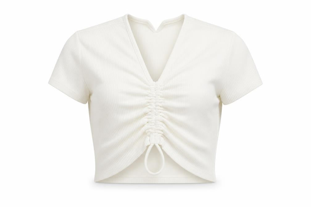 Womens UK Size M Divided by H&M Ivory Cropped Blouse