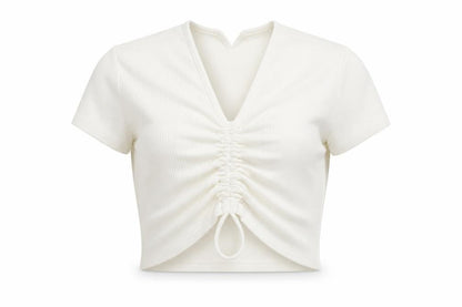 Womens UK Size M Divided by H&M Ivory Cropped Blouse