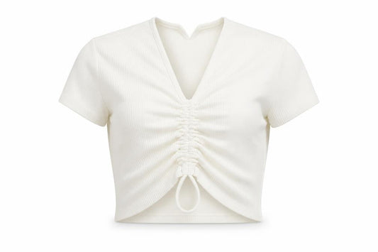 Womens UK Size M Divided by H&M Ivory Cropped Blouse