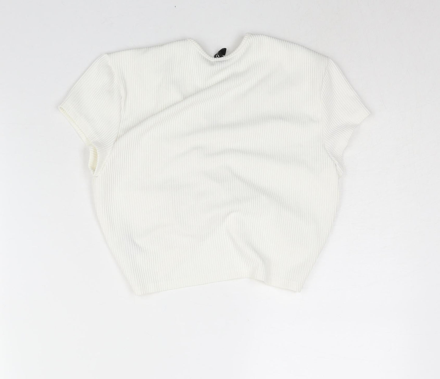 Womens UK Size M Divided by H&M Ivory Cropped Blouse
