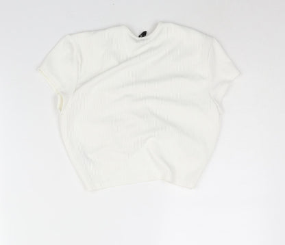 Womens UK Size M Divided by H&M Ivory Cropped Blouse