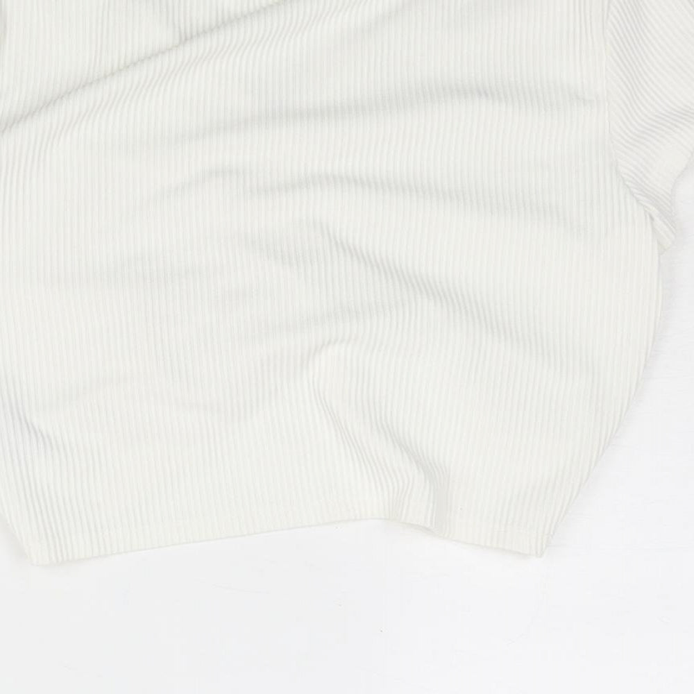 Womens UK Size M Divided by H&M Ivory Cropped Blouse