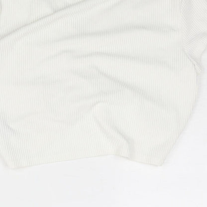 Womens UK Size M Divided by H&M Ivory Cropped Blouse