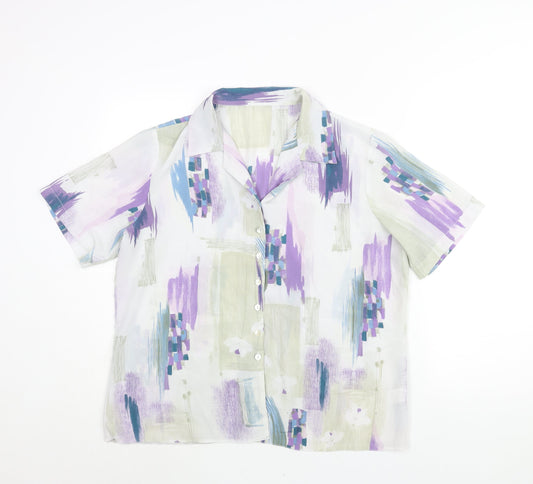 Berkertex Womens Multicoloured Geometric Polyester Basic Button-Up Size 18 Collared