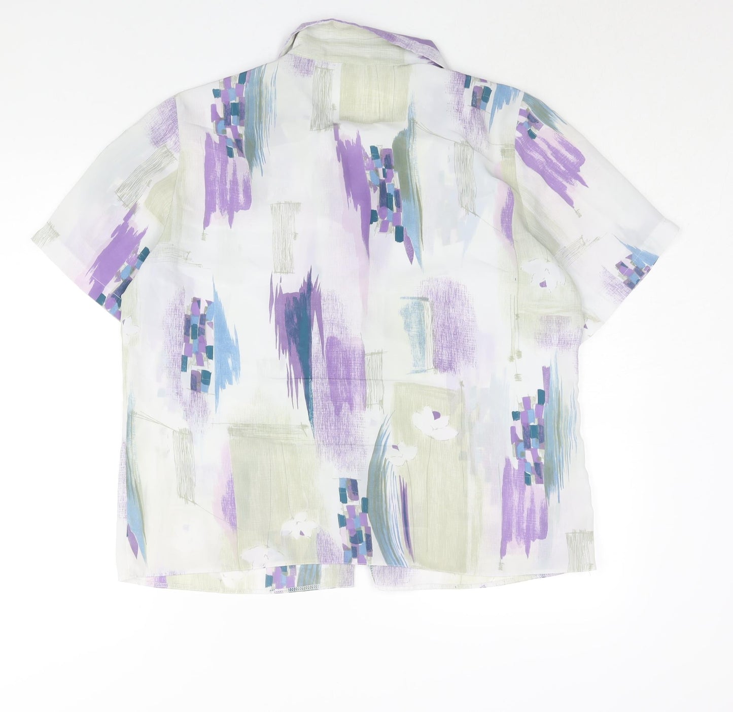 Berkertex Womens Multicoloured Geometric Polyester Basic Button-Up Size 18 Collared