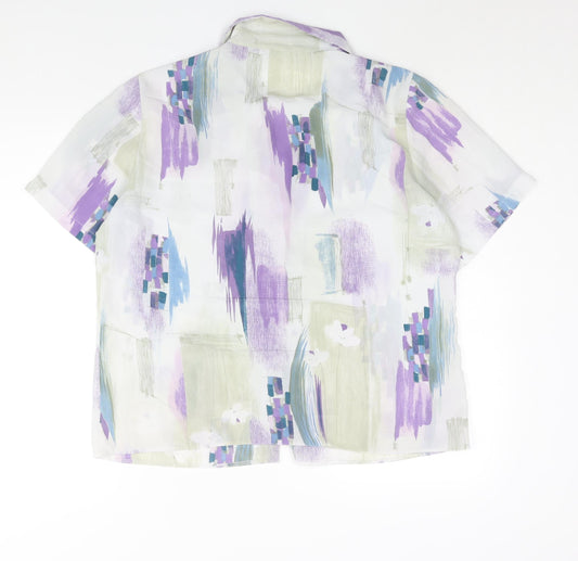 Berkertex Womens Multicoloured Geometric Polyester Basic Button-Up Size 18 Collared