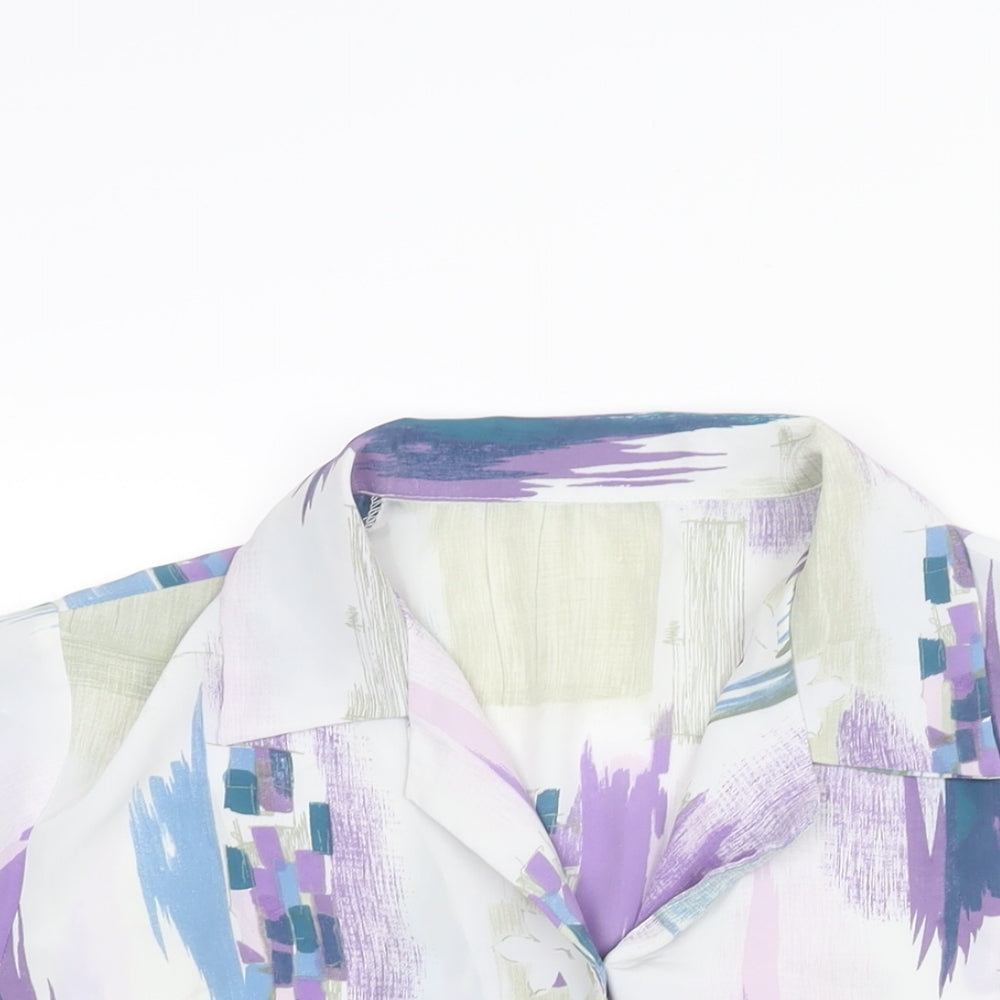 Berkertex Womens Multicoloured Geometric Polyester Basic Button-Up Size 18 Collared