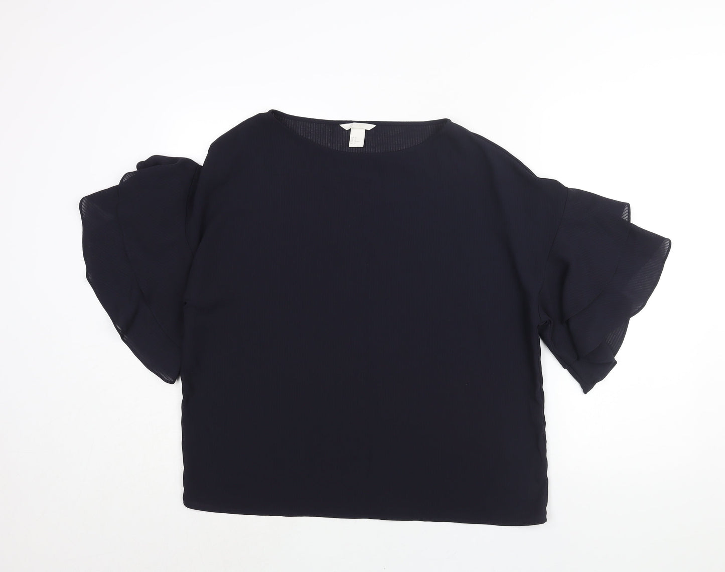 Womens UK Size 14 H&M Blue Basic Blouse