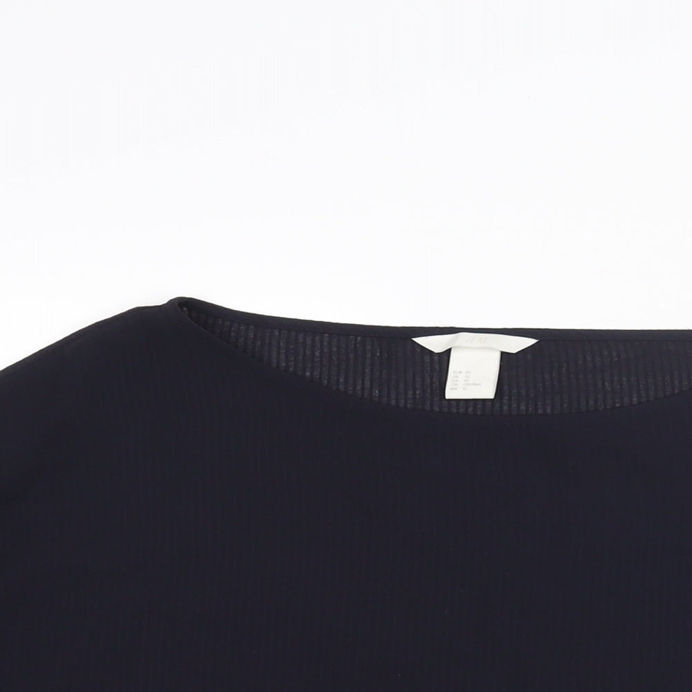 Womens UK Size 14 H&M Blue Basic Blouse