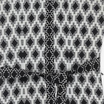 Marks and Spencer Womens Black Geometric Polyester Shift Size 10 Round Neck Zip - Belted
