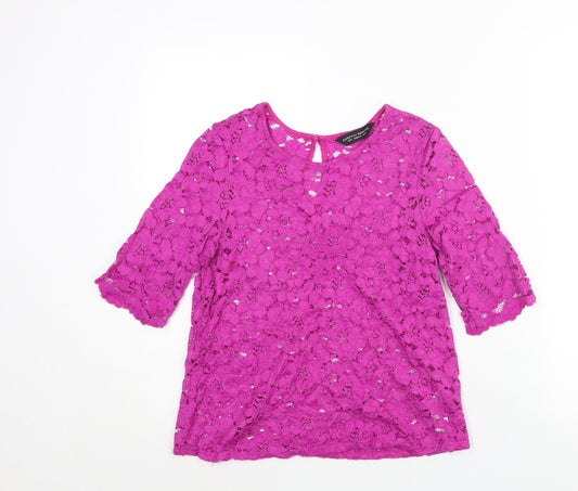 Womens UK Size 12 Dorothy Perkins Pink Basic Blouse