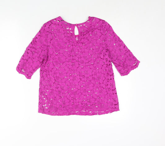 Womens UK Size 12 Dorothy Perkins Pink Basic Blouse