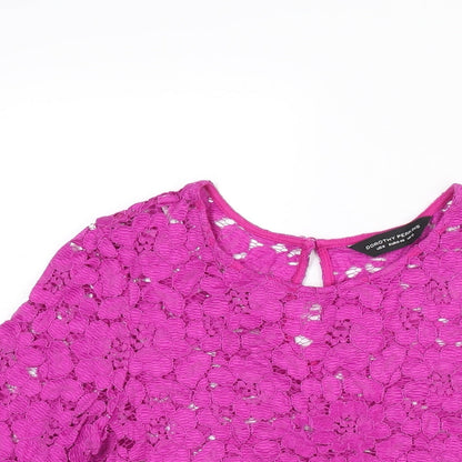 Womens UK Size 12 Dorothy Perkins Pink Basic Blouse