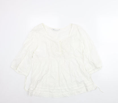 Womens UK Size 14 BHS Ivory Basic Blouse