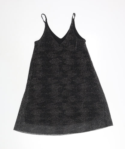 Pimkie Womens Black Polyester Shift Size S V-Neck Pullover