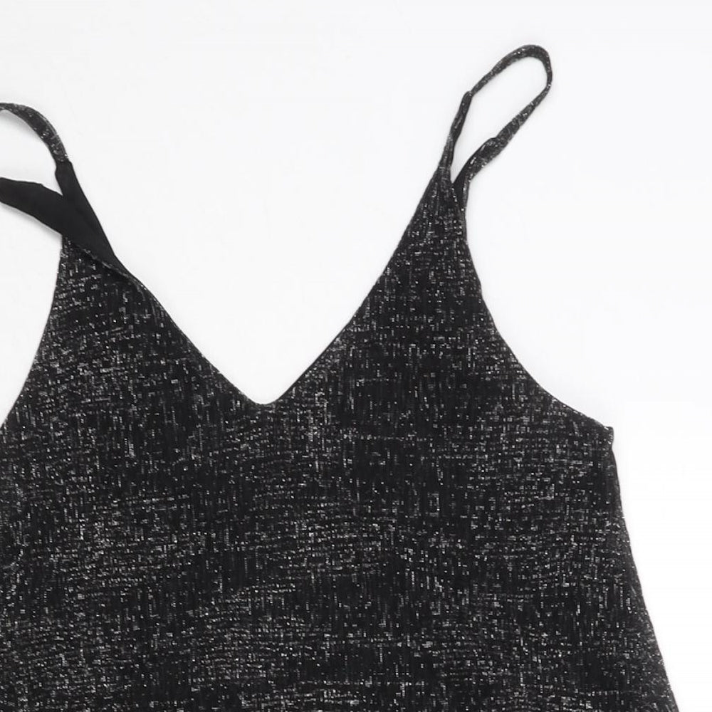 Pimkie Womens Black Polyester Shift Size S V-Neck Pullover