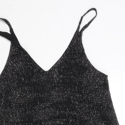 Pimkie Womens Black Polyester Shift Size S V-Neck Pullover