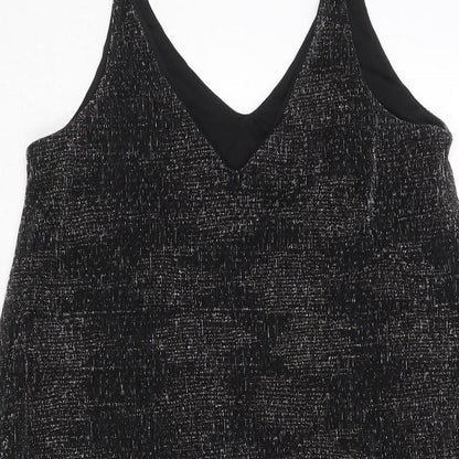 Pimkie Womens Black Polyester Shift Size S V-Neck Pullover