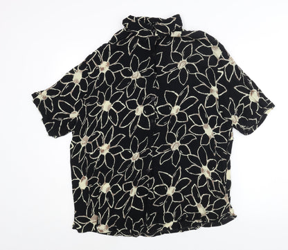 Womens UK Size L Pomodoro Black Basic Button-Up