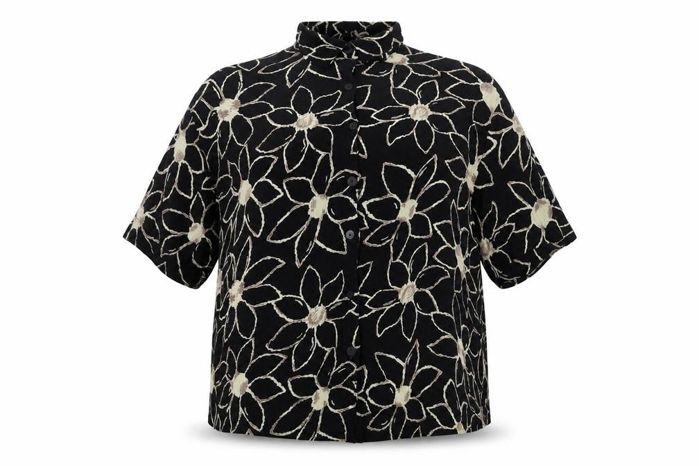 Womens UK Size L Pomodoro Black Basic Button-Up
