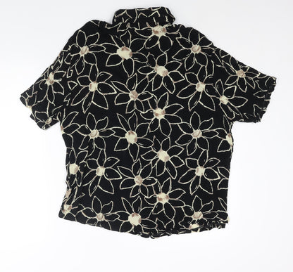 Womens UK Size L Pomodoro Black Basic Button-Up