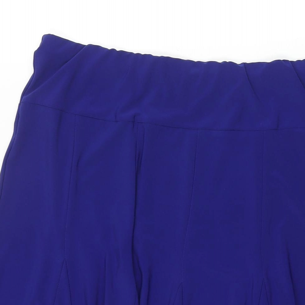 Julipa Womens Blue Polyester Flare Skirt Size 34 in