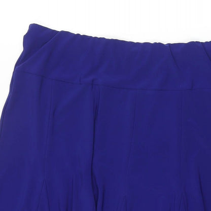 Julipa Womens Blue Polyester Flare Skirt Size 34 in